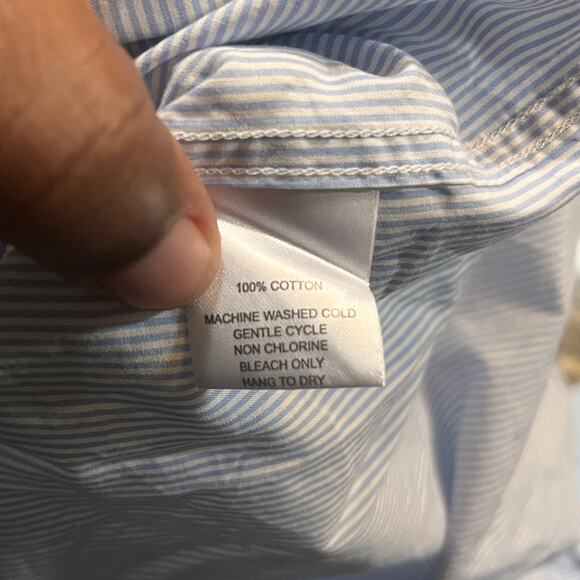 UNTUCKit Men’s 2XL Blue Striped Long Sleeve Cotton Button-Down Shirt Preppy - Picture 3 of 6